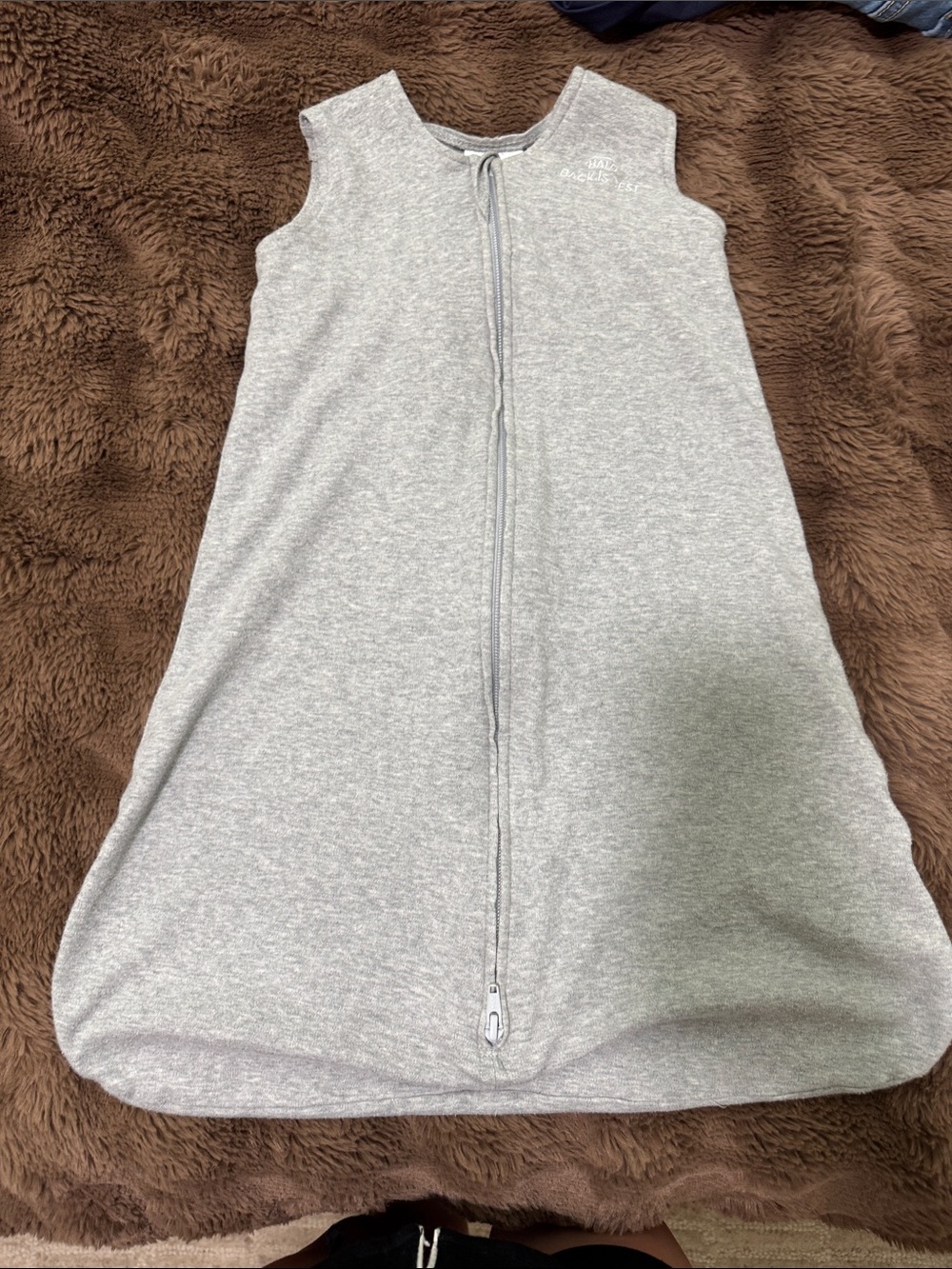Grey Sleeveless Zippered Sleep Sack